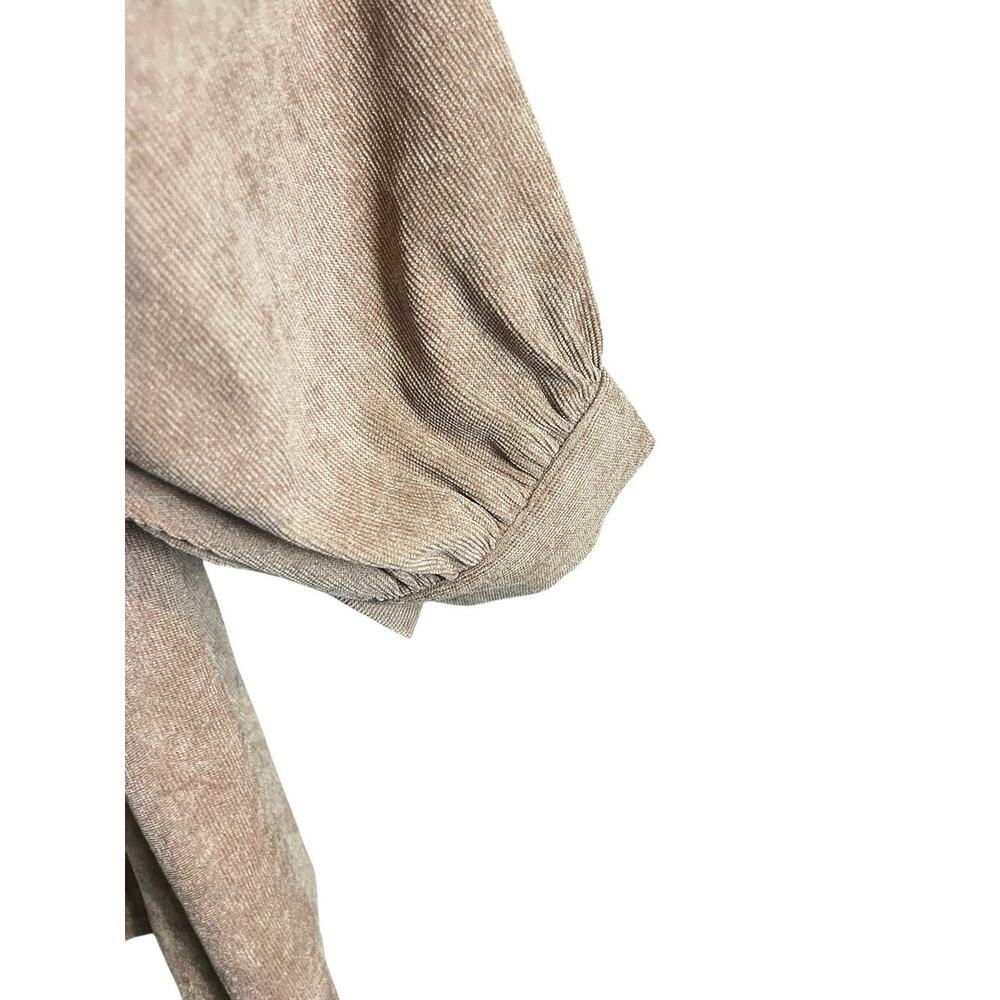 Shein Corduroy Button Up Dress with Ruffles Brown Women Size XL New Without Tags - Picture 3 of 10